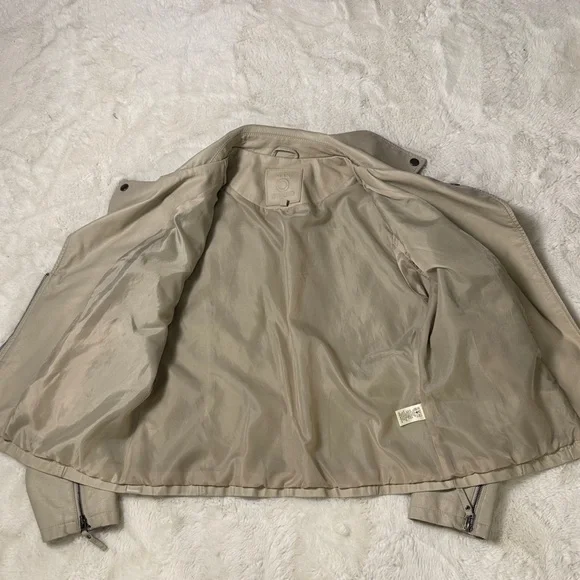 Max Studio Light Tan Leather Jacket - Picture 6 of 8